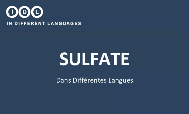 Sulfate dans différentes langues - Image