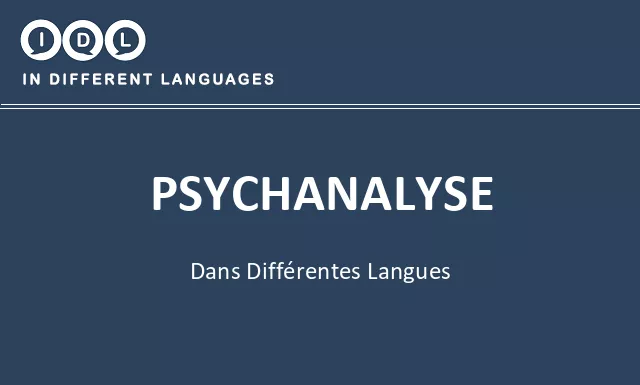Psychanalyse dans différentes langues - Image