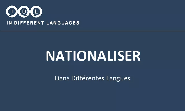 Nationaliser dans différentes langues - Image