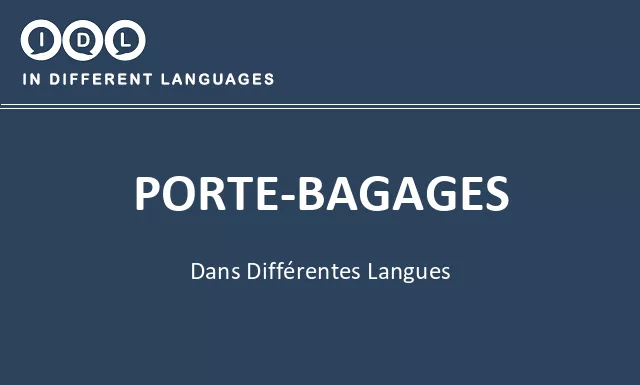 Porte-bagages dans différentes langues - Image