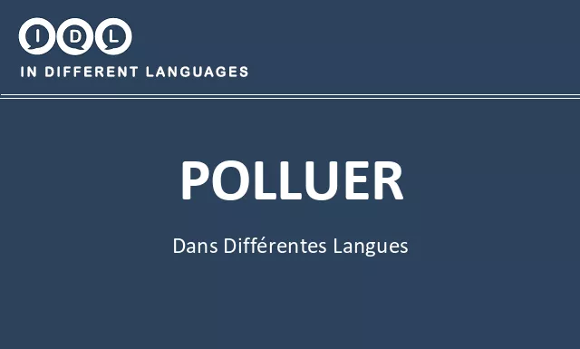 Polluer dans différentes langues - Image