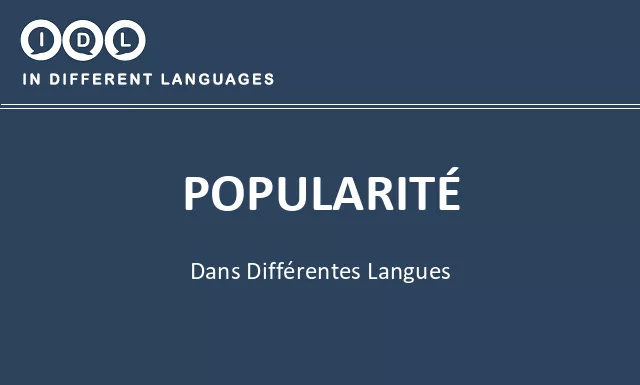 Popularité dans différentes langues - Image