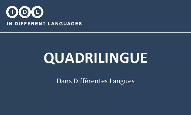 Quadrilingue dans différentes langues - Image