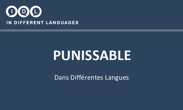 Punissable dans différentes langues - Image