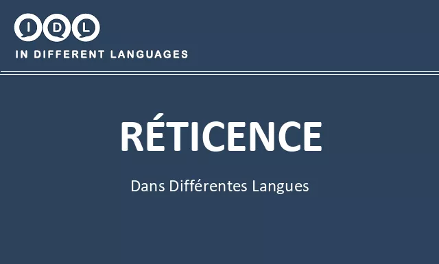 Réticence dans différentes langues - Image