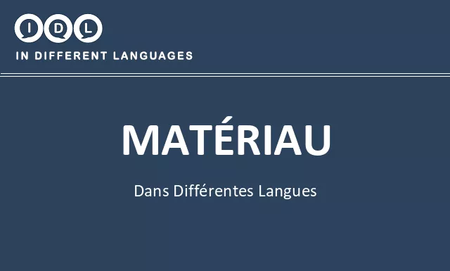 Matériau dans différentes langues - Image