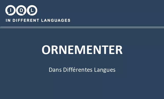 Ornementer dans différentes langues - Image