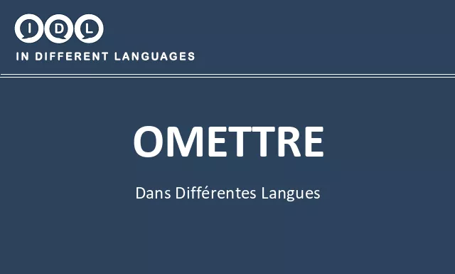 Omettre dans différentes langues - Image