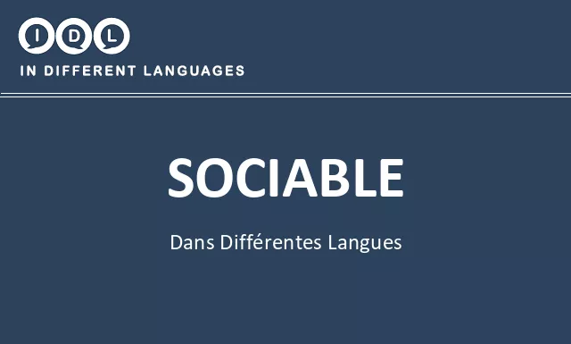 Sociable dans différentes langues - Image