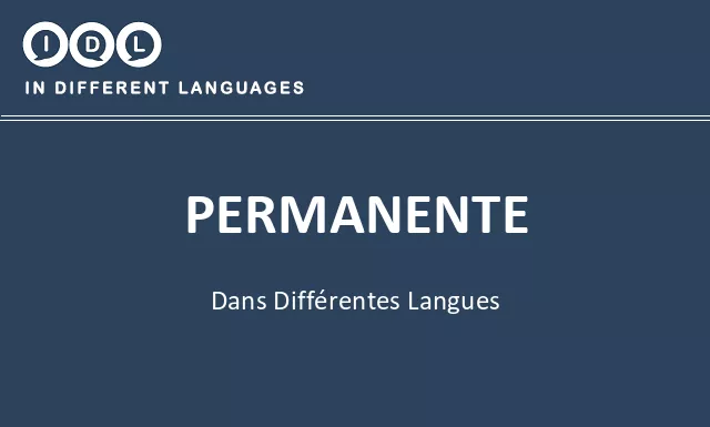 Permanente dans différentes langues - Image