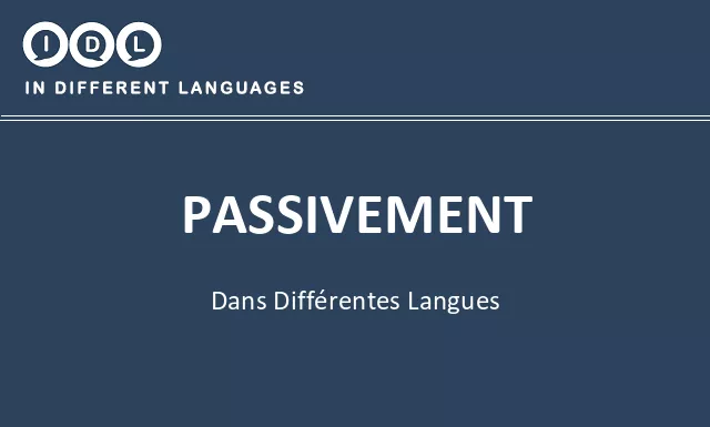 Passivement dans différentes langues - Image