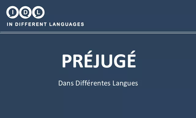 Préjugé dans différentes langues - Image
