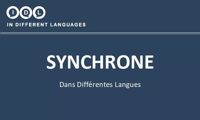 Synchrone dans différentes langues - Image
