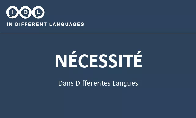 Nécessité dans différentes langues - Image