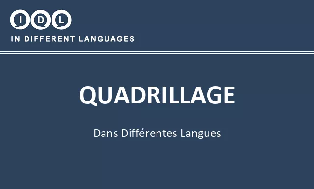 Quadrillage dans différentes langues - Image