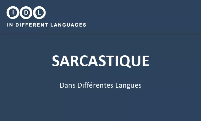 Sarcastique dans différentes langues - Image