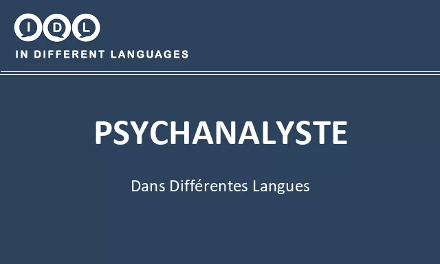 Psychanalyste dans différentes langues - Image