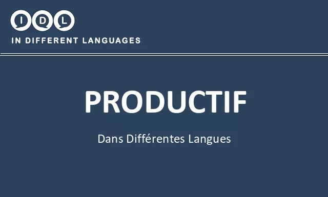 Productif dans différentes langues - Image