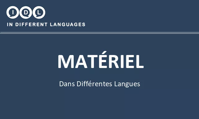 Matériel dans différentes langues - Image