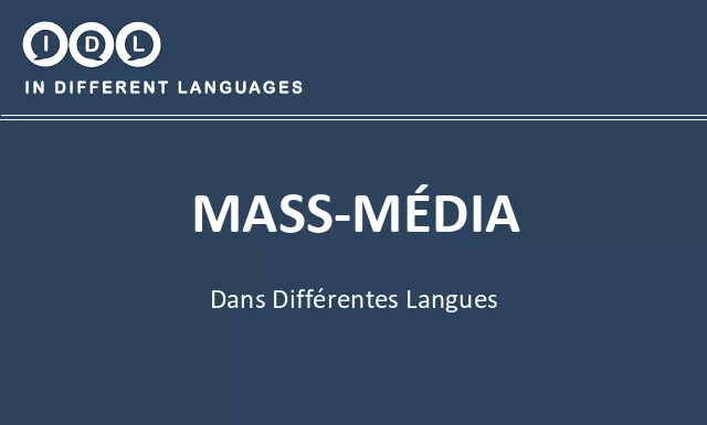 Mass-média dans différentes langues - Image