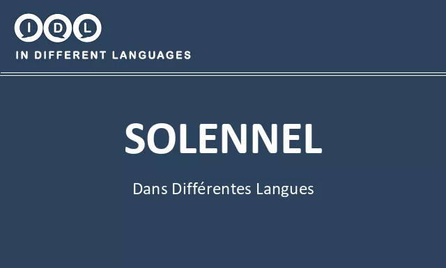 Solennel dans différentes langues - Image