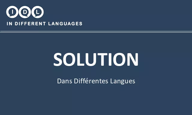 Solution dans différentes langues - Image