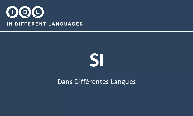 Si dans différentes langues - Image