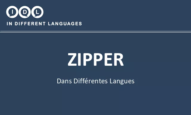 Zipper dans différentes langues - Image