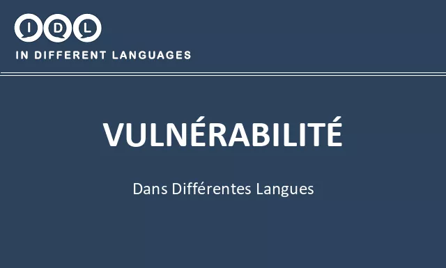 Vulnérabilité dans différentes langues - Image