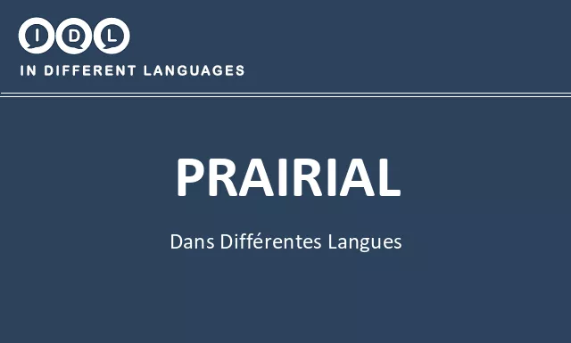 Prairial dans différentes langues - Image