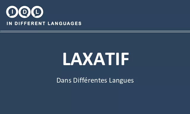 Laxatif dans différentes langues - Image