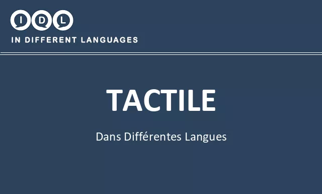 Tactile dans différentes langues - Image
