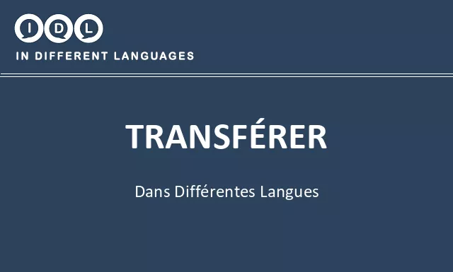 Transférer dans différentes langues - Image