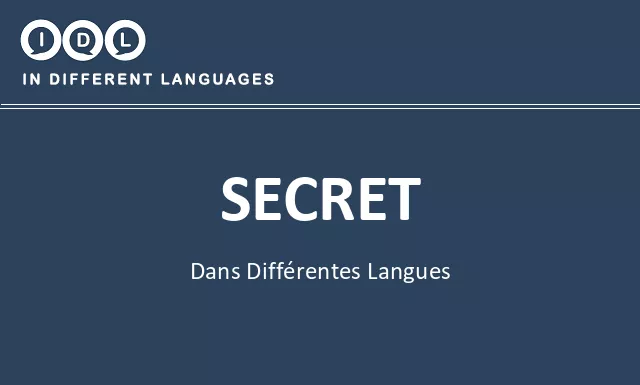 Secret dans différentes langues - Image