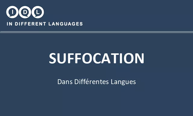Suffocation dans différentes langues - Image