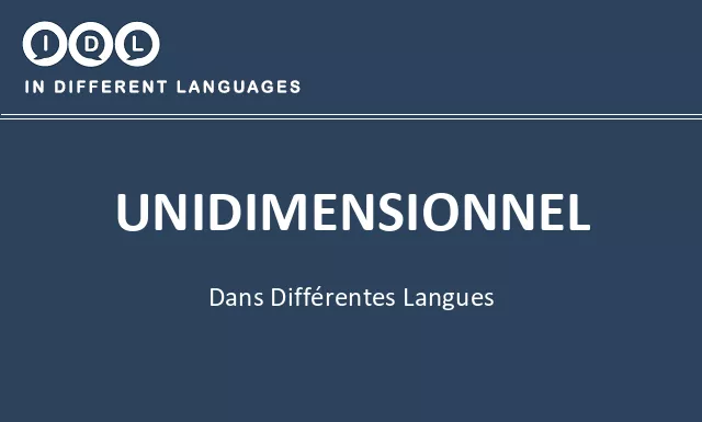 Unidimensionnel dans différentes langues - Image