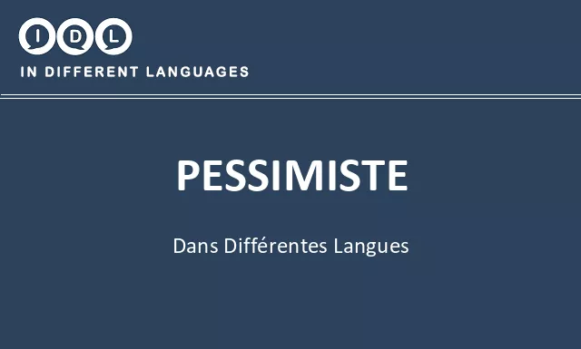 Pessimiste dans différentes langues - Image