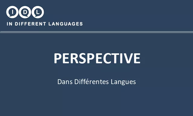Perspective dans différentes langues - Image