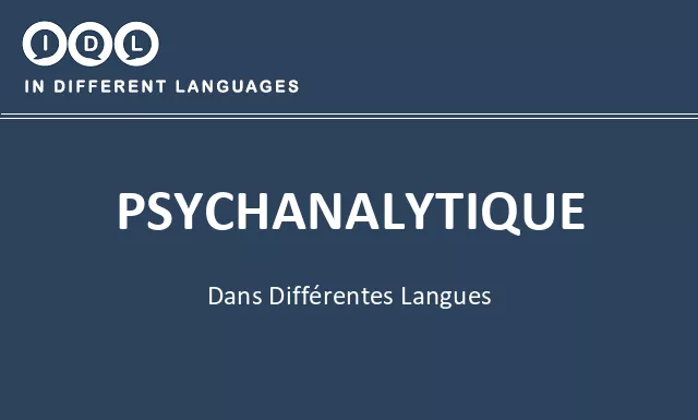 Psychanalytique dans différentes langues - Image