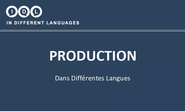 Production dans différentes langues - Image