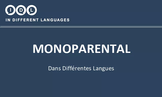 Monoparental dans différentes langues - Image