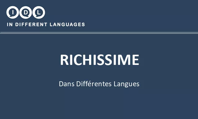 Richissime dans différentes langues - Image