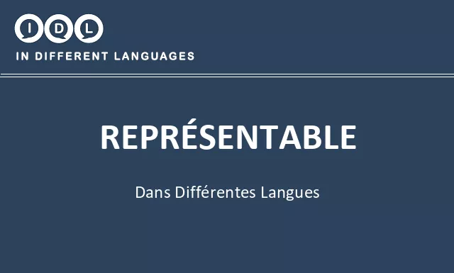 Représentable dans différentes langues - Image