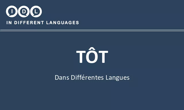 Tôt dans différentes langues - Image