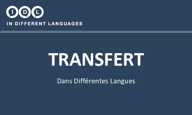 Transfert dans différentes langues - Image