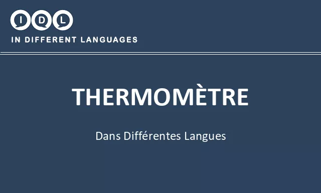 Thermomètre dans différentes langues - Image