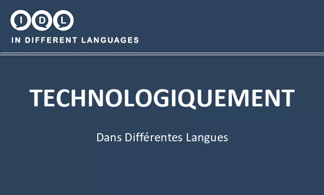 Technologiquement dans différentes langues - Image