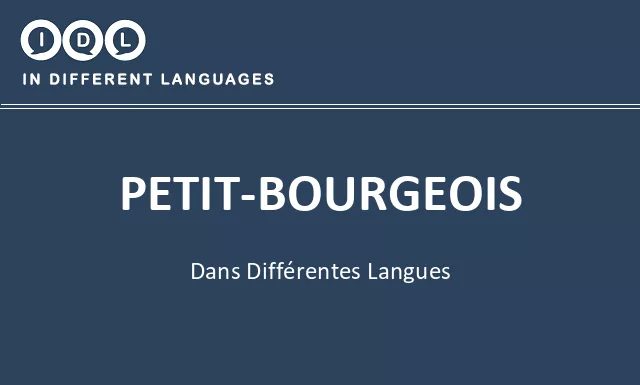 Petit-bourgeois dans différentes langues - Image