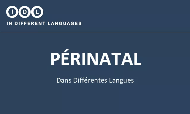 Périnatal dans différentes langues - Image