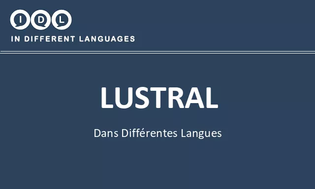 Lustral dans différentes langues - Image
